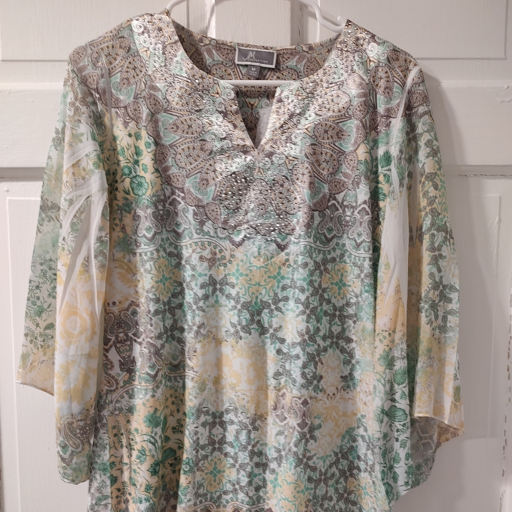 JM Collection woman's blouse Sz M